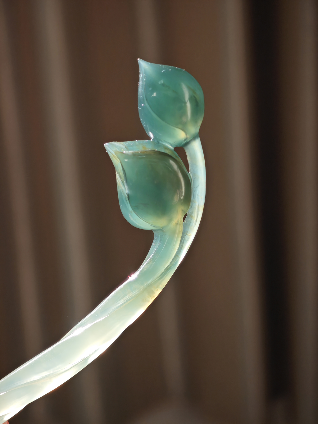Verdant Jade Dual Lotus Buds Hairpin