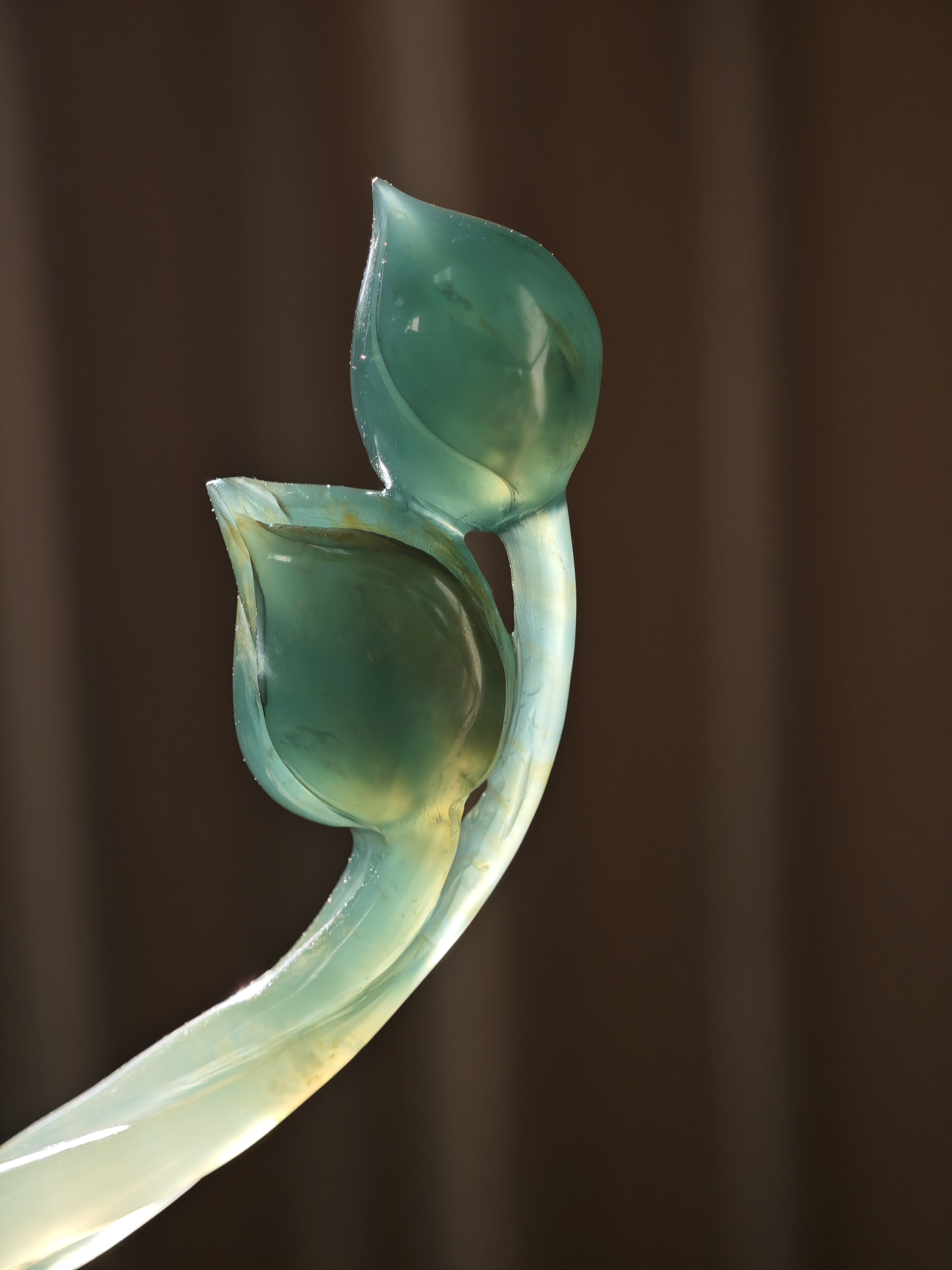 Verdant Jade Dual Lotus Buds Hairpin