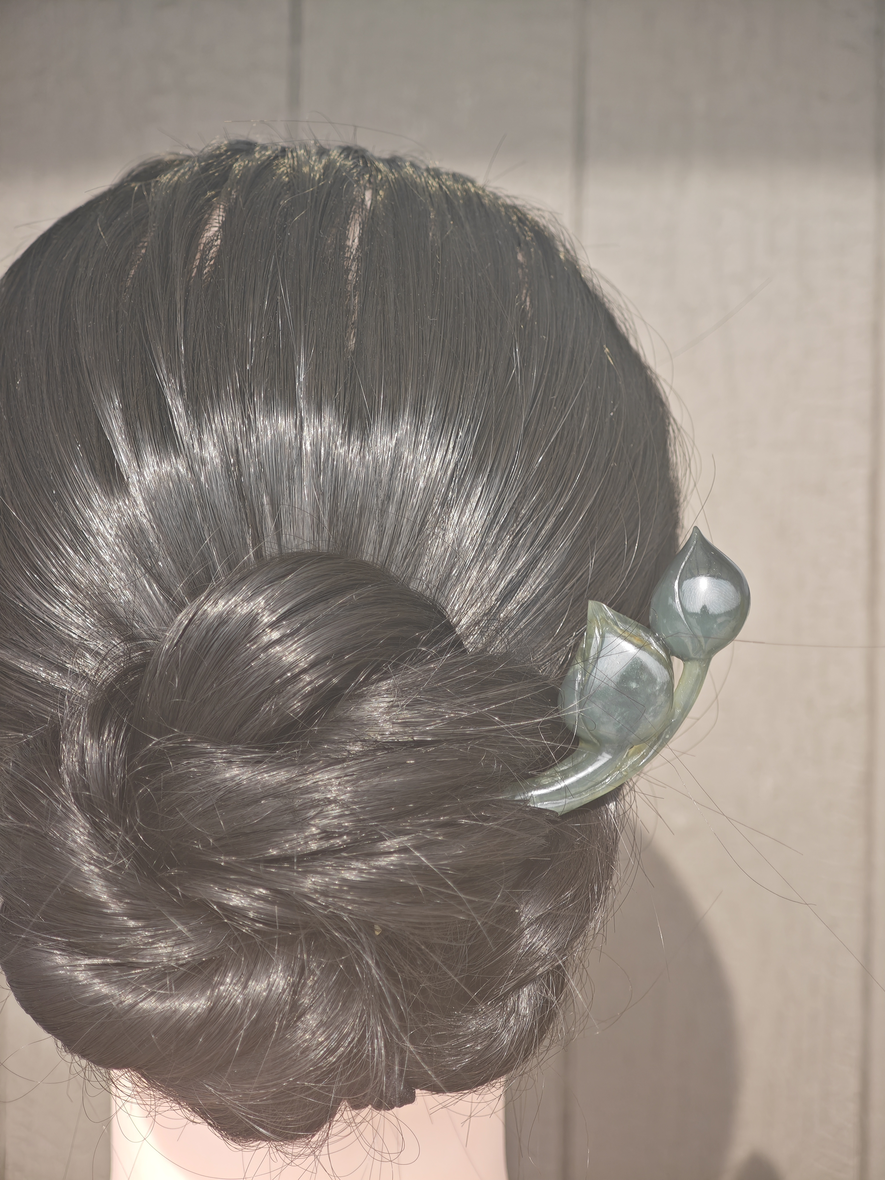 Verdant Jade Dual Lotus Buds Hairpin