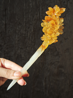 Golden Lustrous Regal Peony Jade Hairpin
