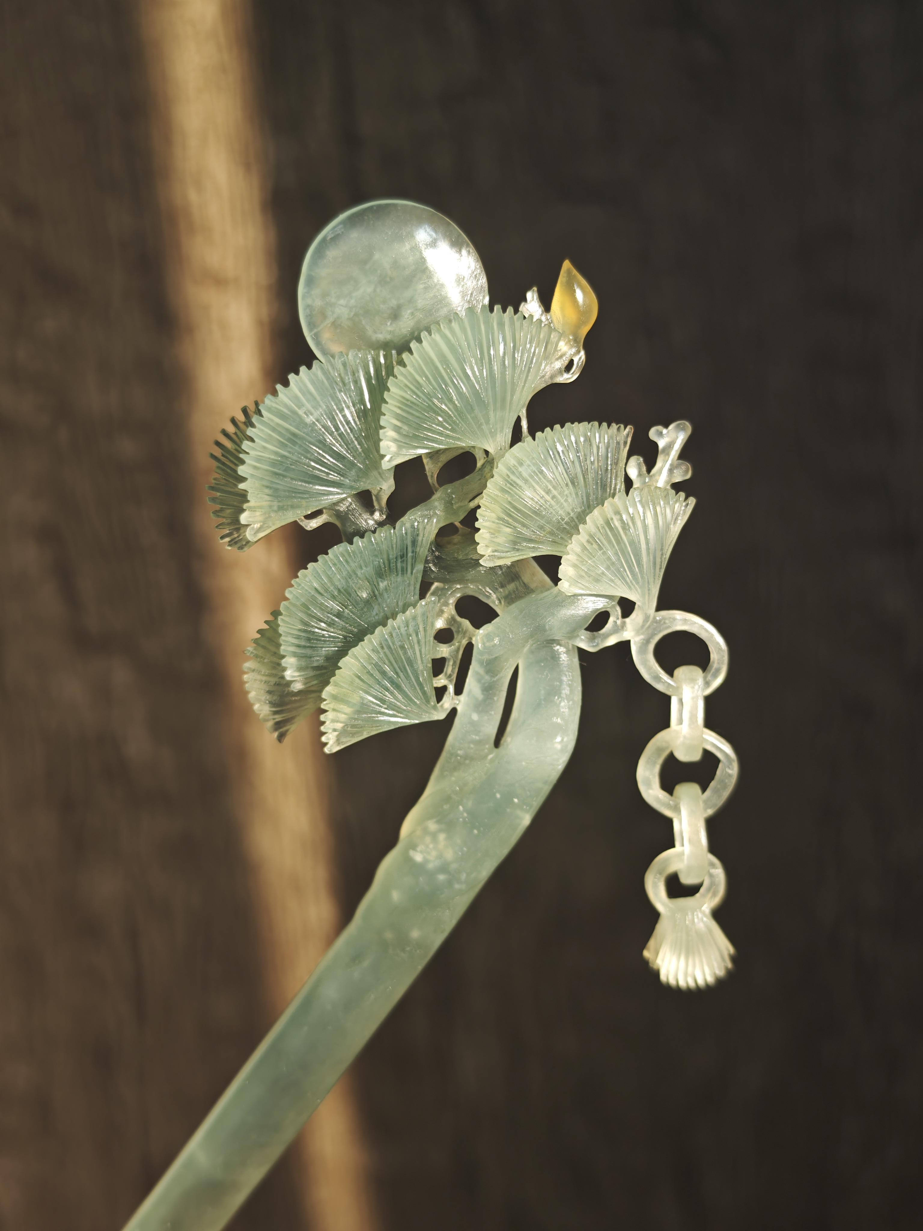 Moonlit Pine Jade Hairpin