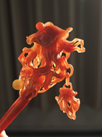 Crimson Ripple Jellyfish Jade Hairpin