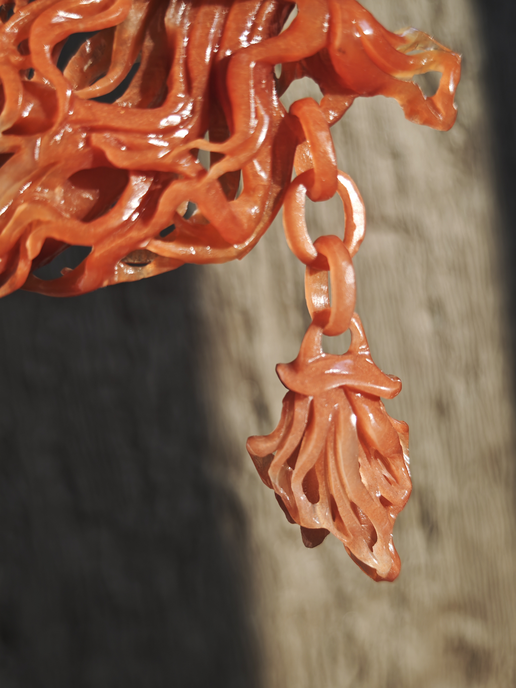 Crimson Ripple Jellyfish Jade Hairpin