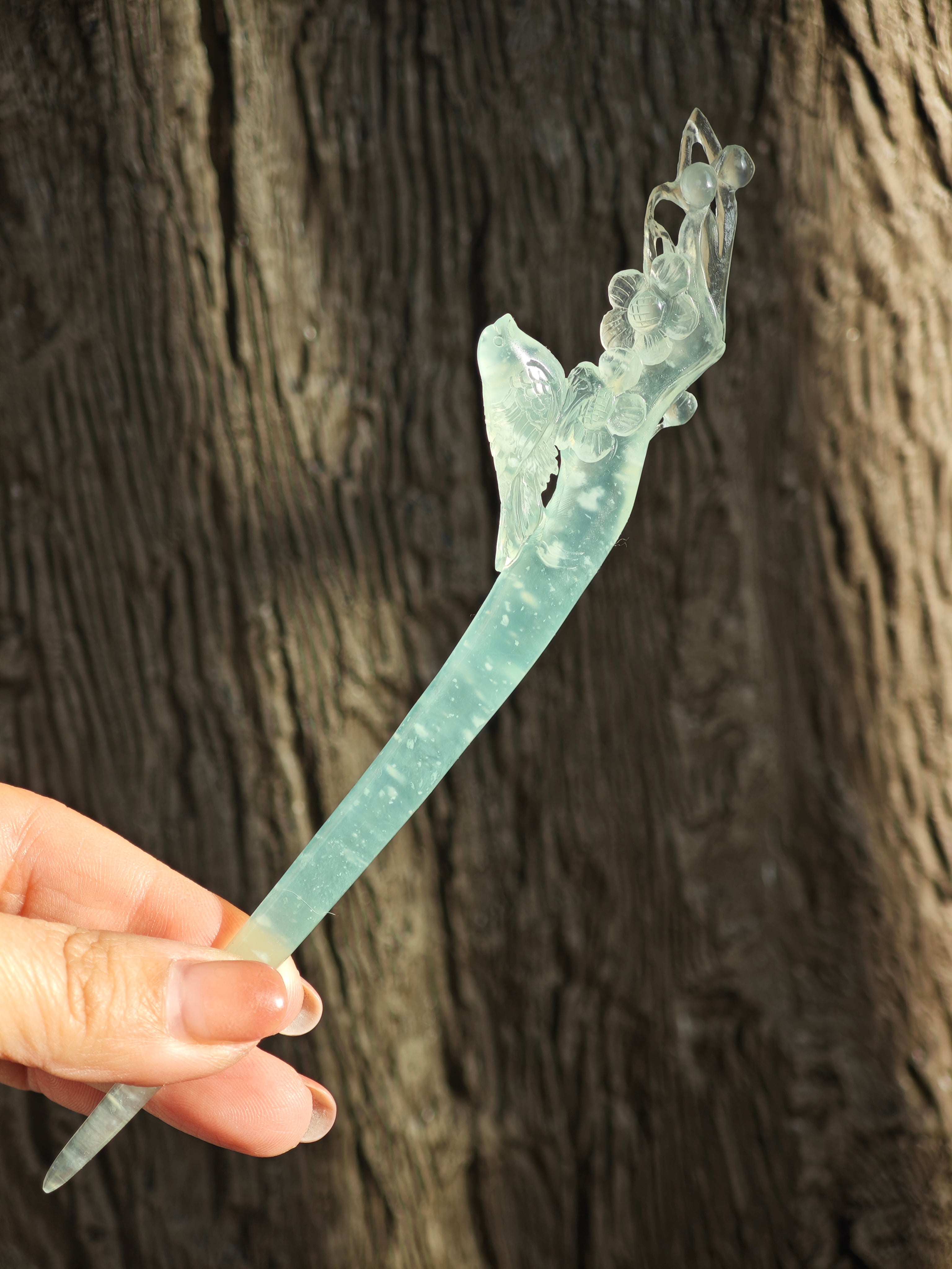 Serene Frost Jade Hairpin