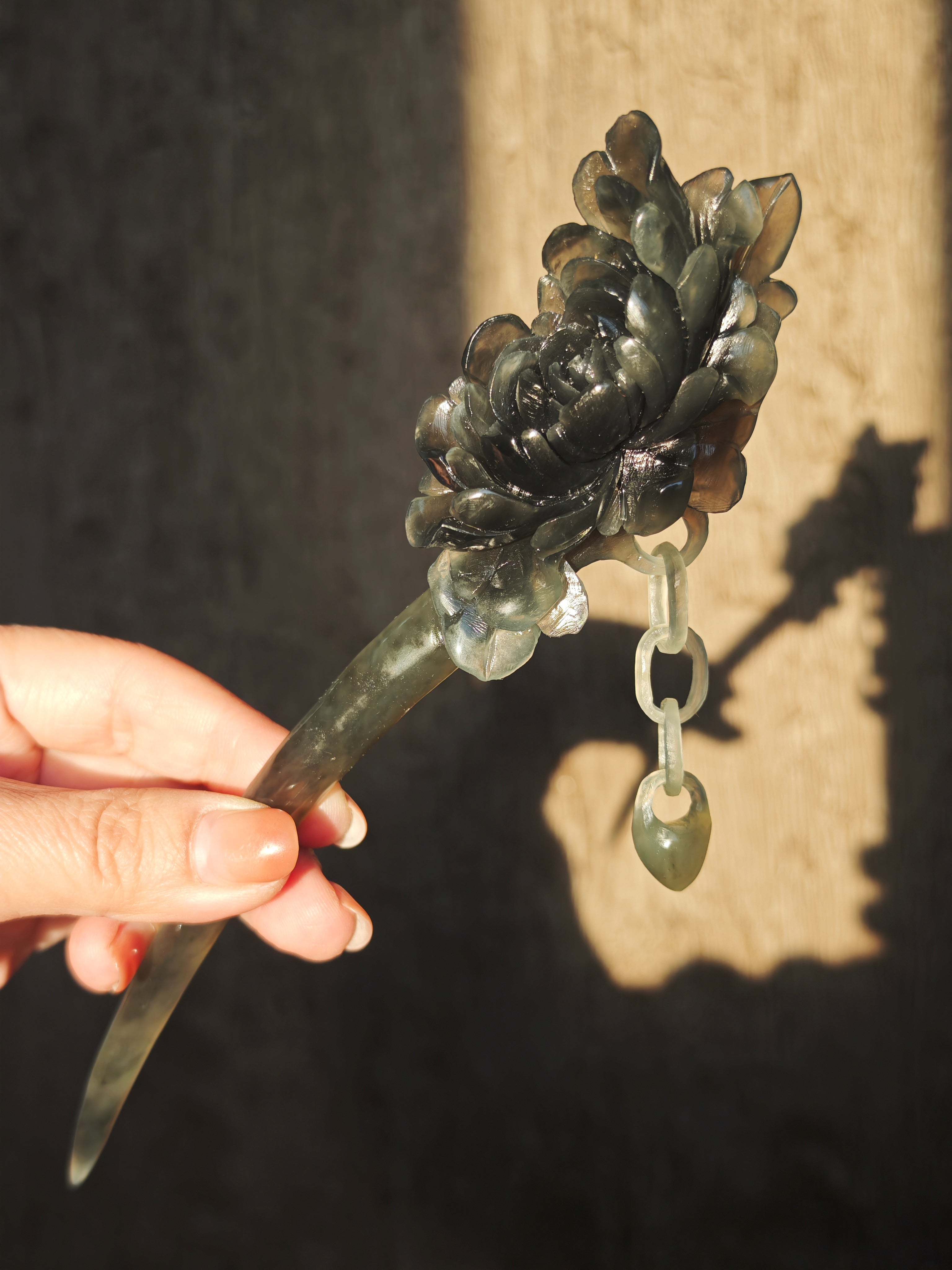 Ink Dynasty Hairpin — Where Poetic Ink Meets Blooming Splendor