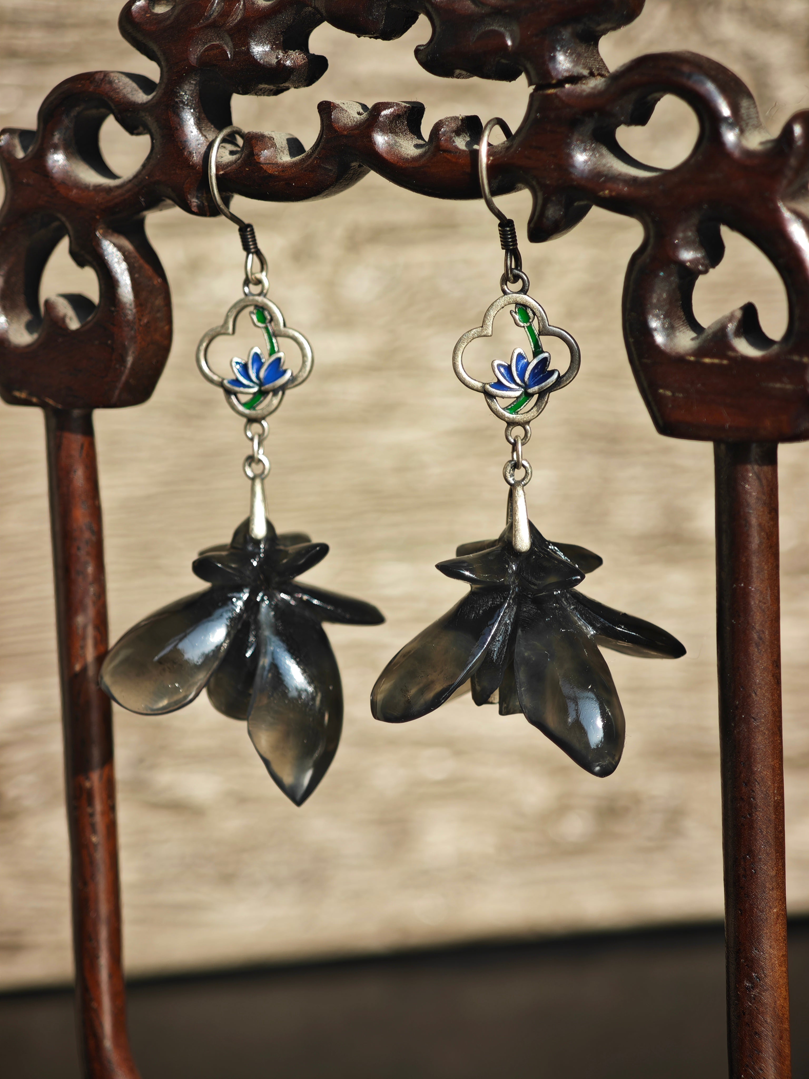 Lunar Haze Orchid Earrings
