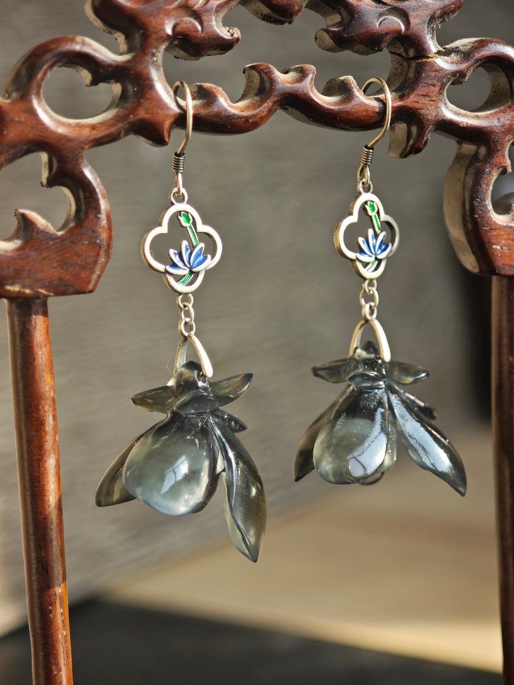 Lunar Haze Orchid Earrings