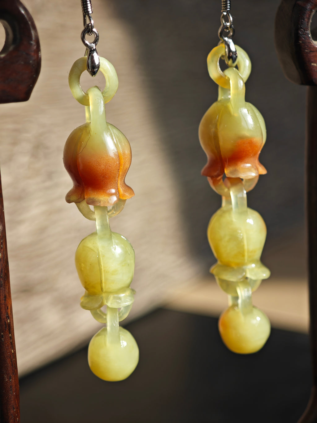 Lily of the Valley Dreams: Crimson Whisper Earrings