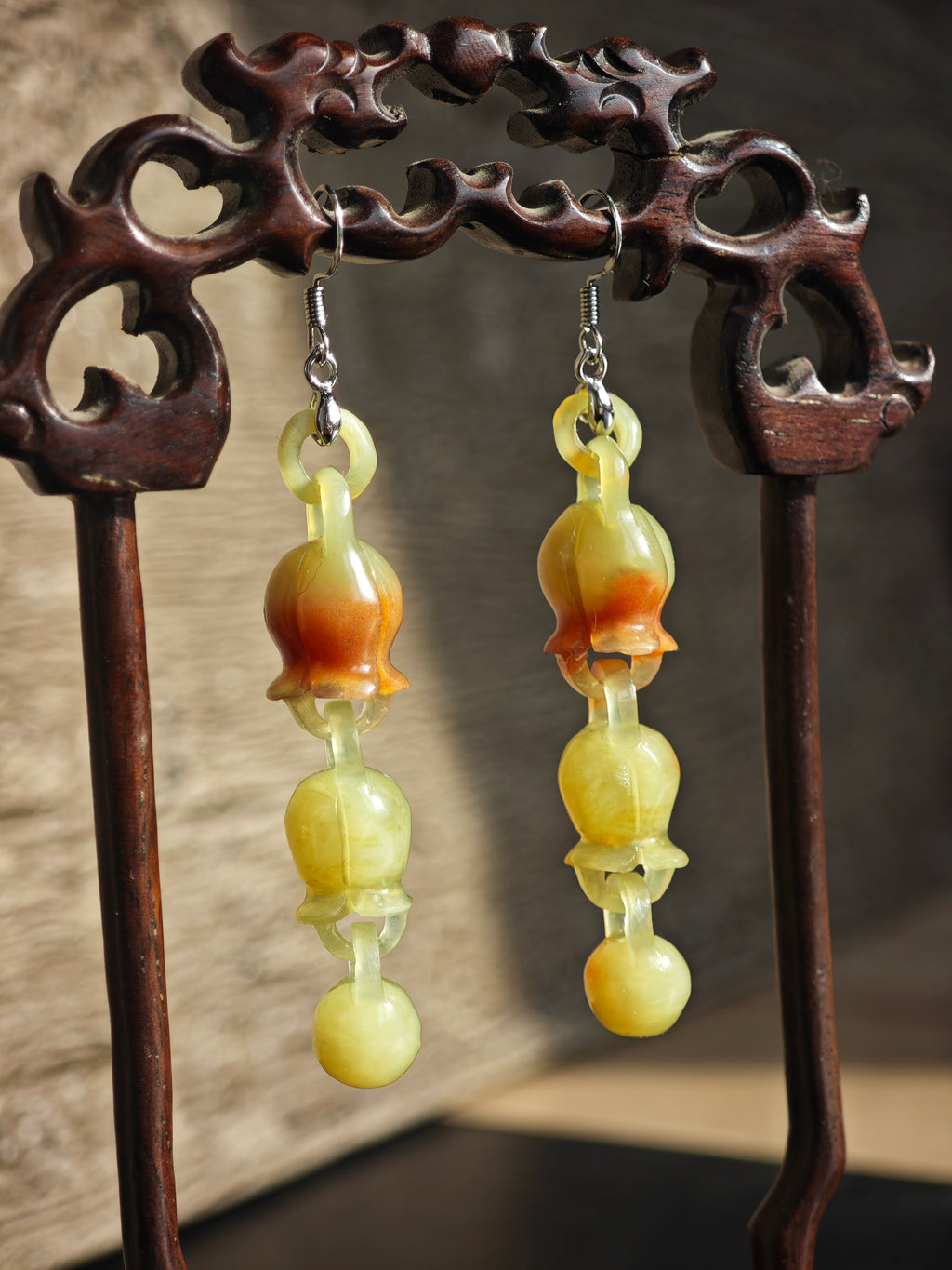 Lily of the Valley Dreams: Crimson Whisper Earrings