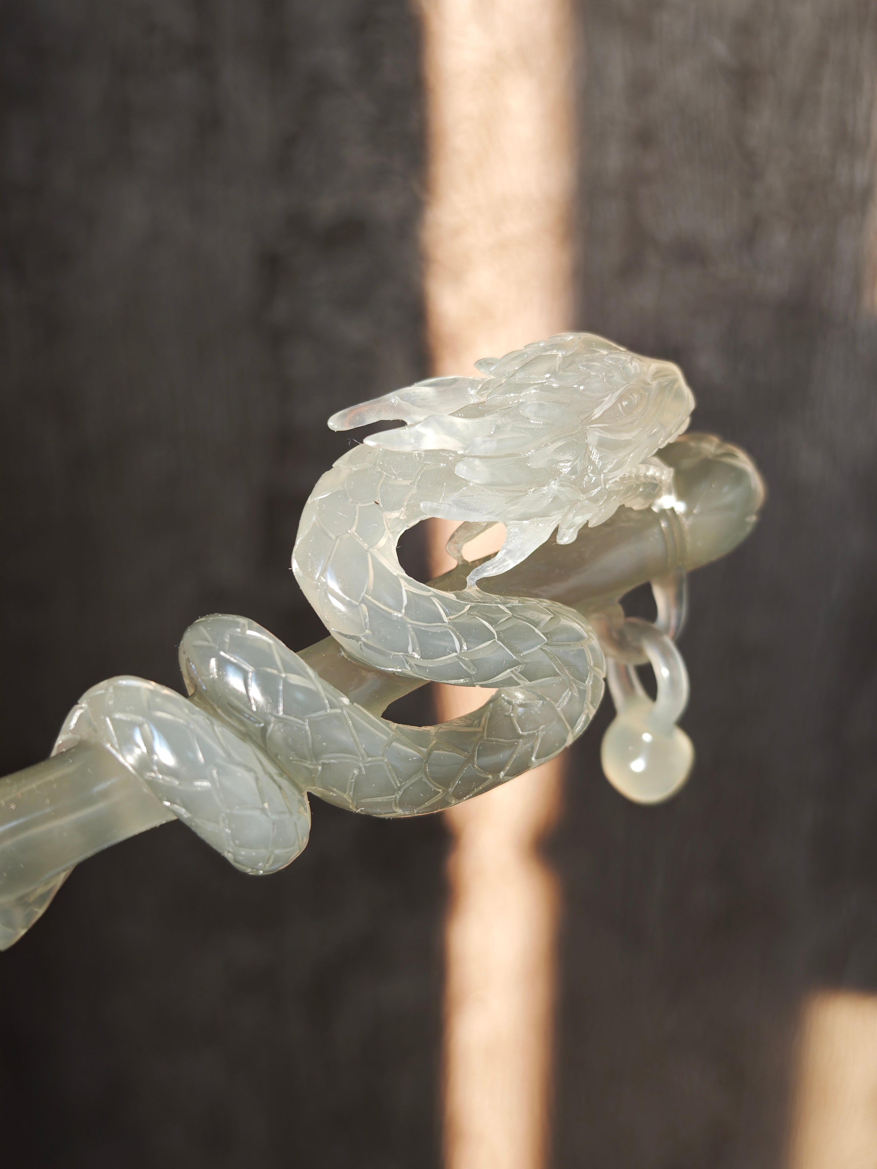 Lunar Frost Dragon Coil Hairpin