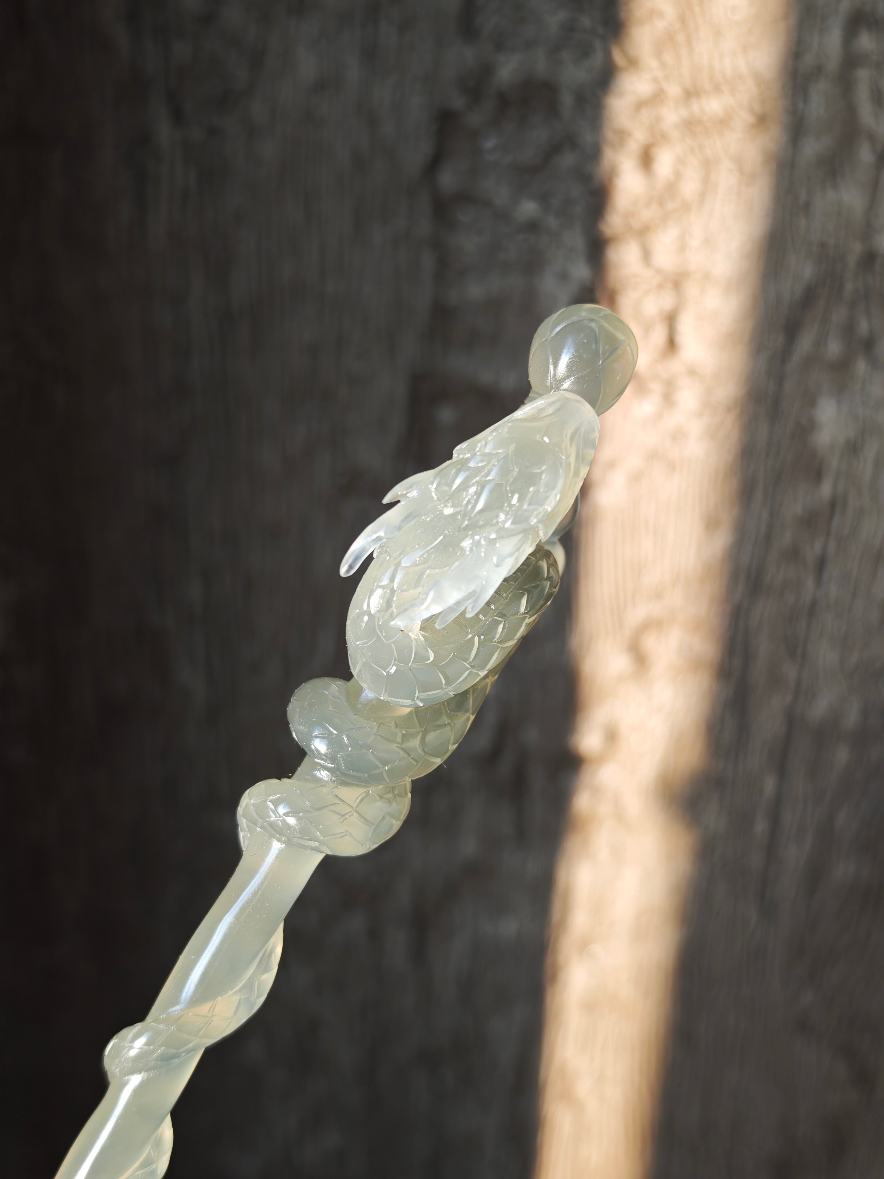 Lunar Frost Dragon Coil Hairpin